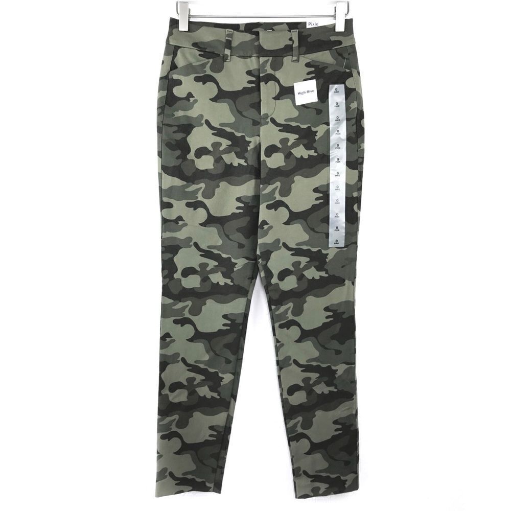 Old Navy Olive Camo High Rise Pixie Pants 0 NWT